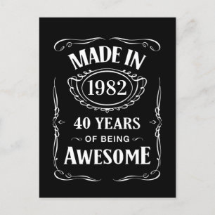 Carte Postale Fait en 1982 40 ans d'être génial anniversaire 202