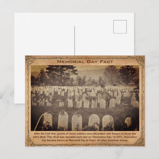 Carte Postale Fait sur le jour du Souvenir (Devant / Derrière)