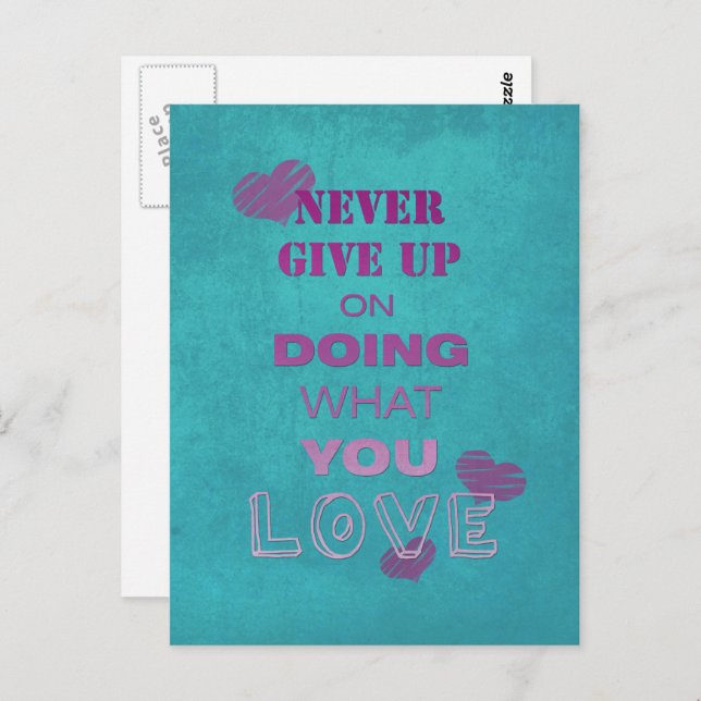 Carte Postale Faites ce que vous aimez Motivation Texte Typograp (Devant / Derrière)