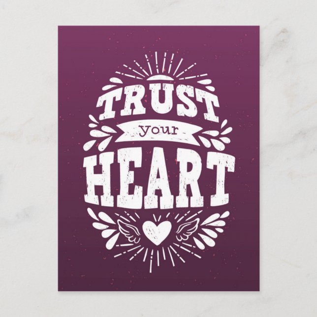 Carte Postale Faites confiance à votre coeur (Devant)