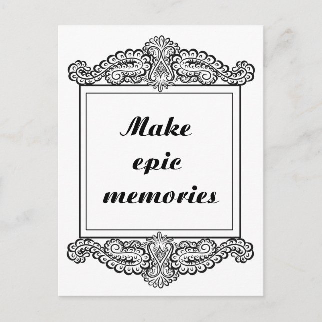 Carte Postale Faites des souvenirs épiques - Citation positive (Devant)