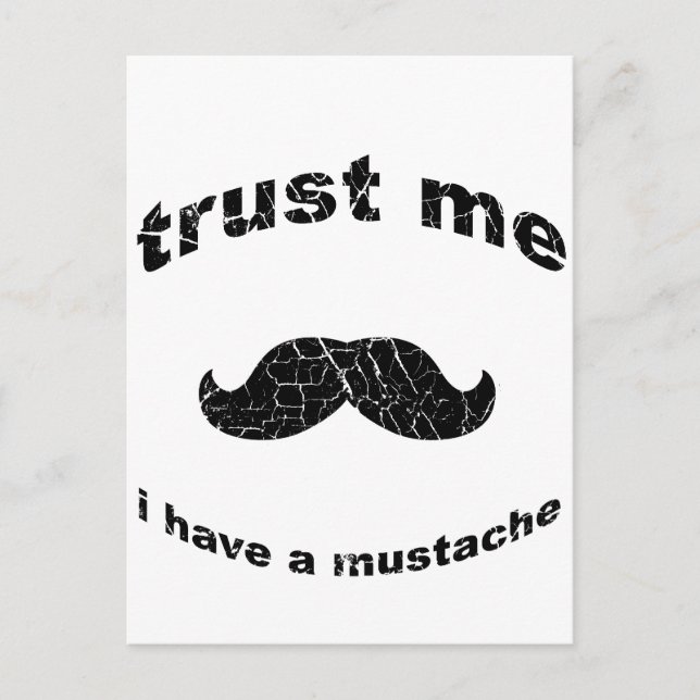 Carte Postale Faites-moi confiance j'ai une moustache (Devant)