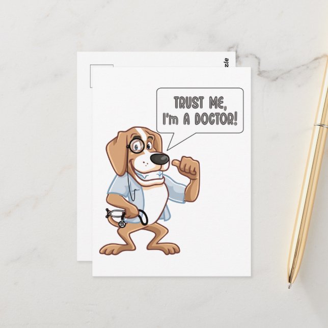Carte Postale Faites-moi confiance m'a Doctor (Devant/Arrière en situation)