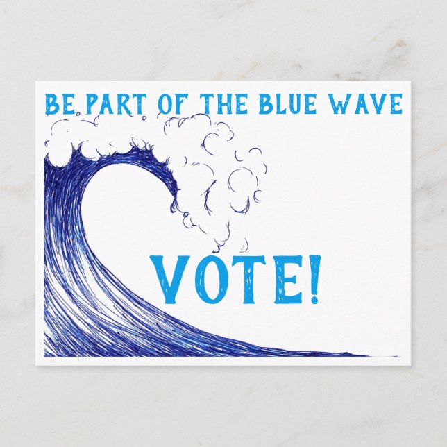 Carte Postale Faites partie de la vague bleue 2020 (Devant)