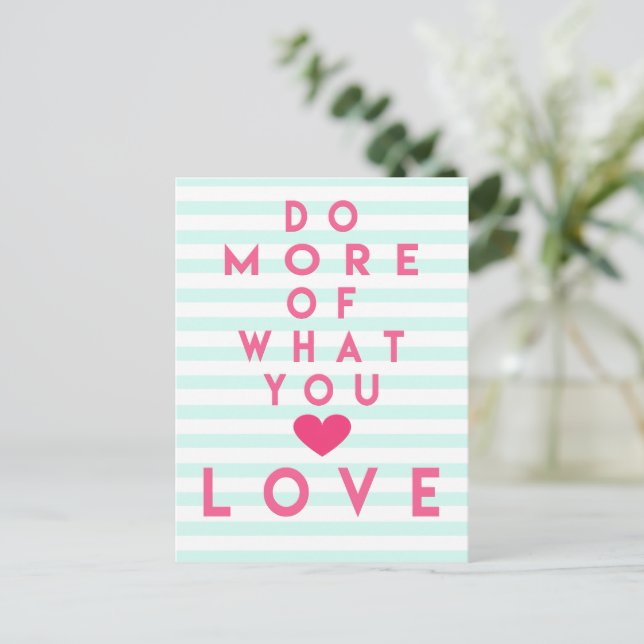 Carte Postale Faites plus de ce que vous aimez, Citation Inspira (Debout devant)