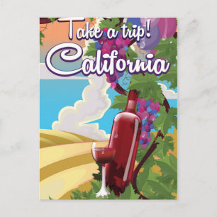 Carte Postale Faites un voyage ! Affiche de voyage vintage Calif