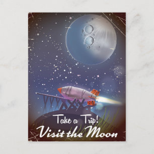 Carte Postale Faites un voyage ! Visitez l'affiche rétro de dess