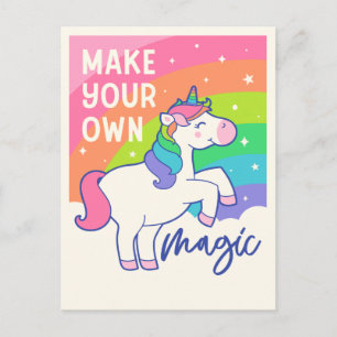 Carte Postale Faites votre propre magie   Cute Unicorn