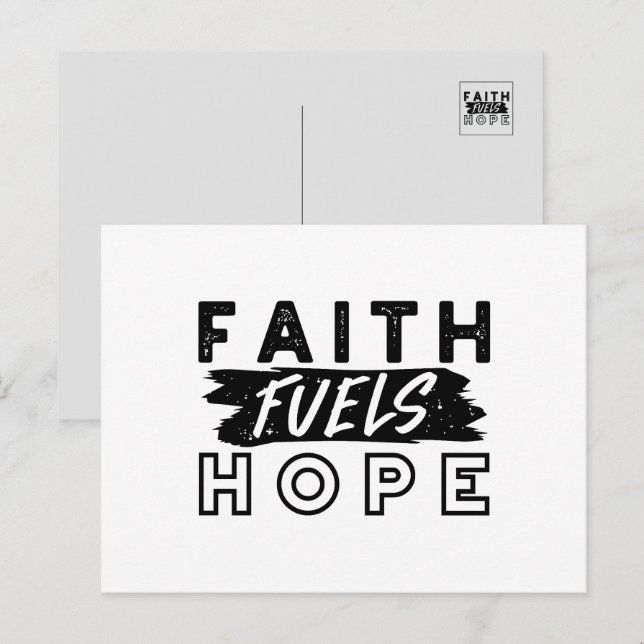 Carte Postale Faith Fuels Hope Quote – Uplifting Christian Art (Devant / Derrière)