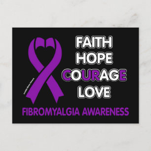 Carte Postale Faith Hope Courage Love...Fibro