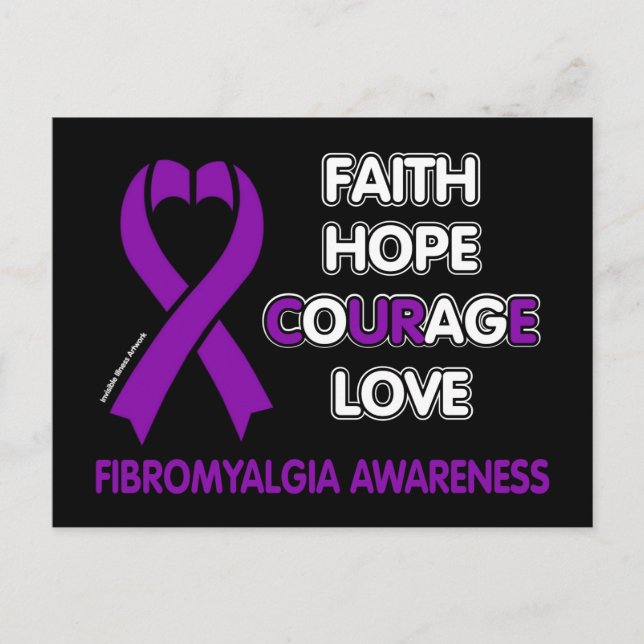 Carte Postale Faith Hope Courage Love...Fibro (Devant)