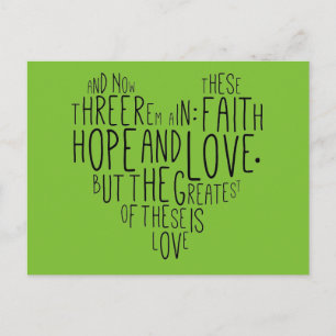 Carte Postale Faith Hope Love 1 Corinthiens 13:13