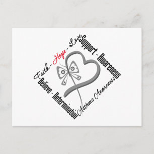 Carte Postale Faith Hope Love Butterfly - Sensibilisation à l'as