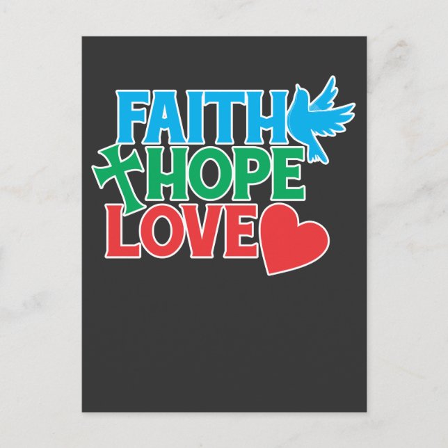 Carte Postale Faith Hope Love Christian Religion Jésus (Devant)