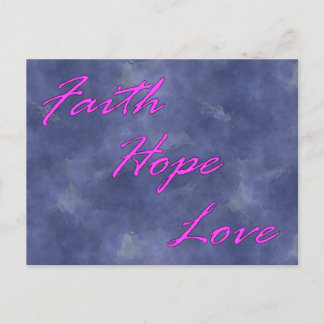 Carte Postale Faith, Hope, Love Postcard