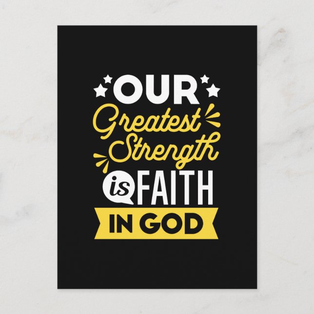 Carte Postale Faith in God – Our Greatest Strength Quote (Devant)