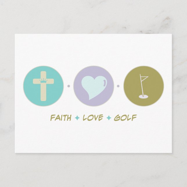 Carte Postale Faith Love Golf (Devant)