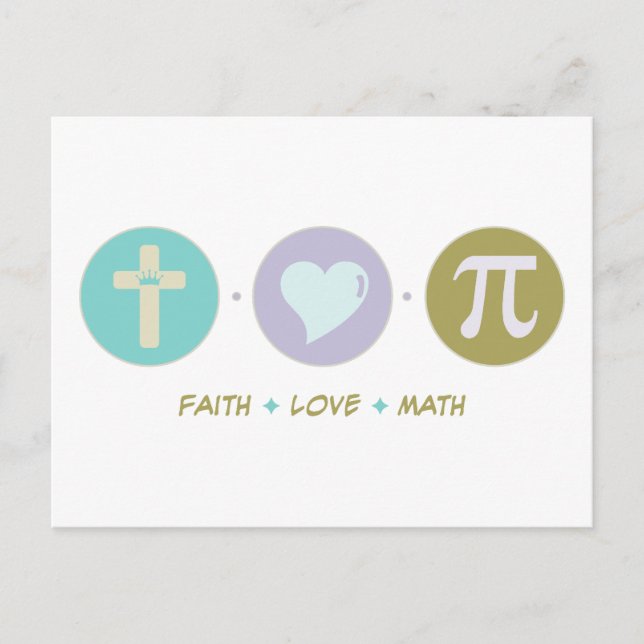 Carte Postale Faith Love Math (Devant)
