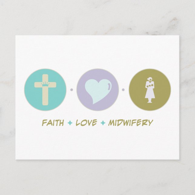 Carte Postale Faith Love Midwifery (Devant)