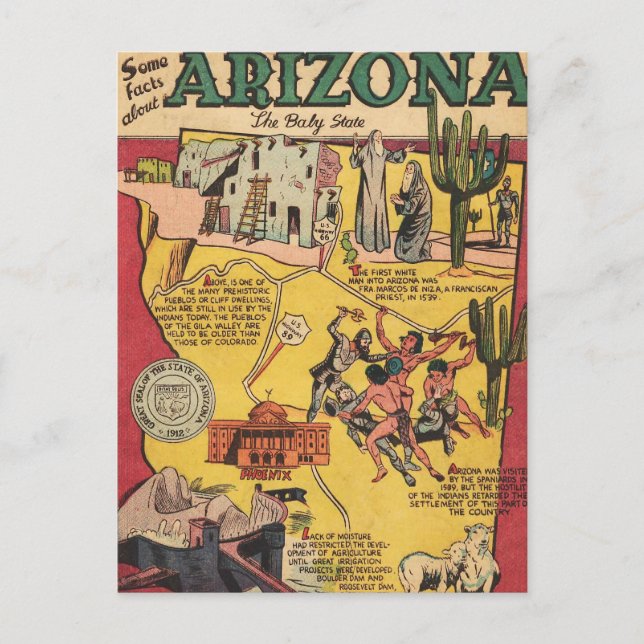 Carte Postale Faits sur l'Arizona (Devant)