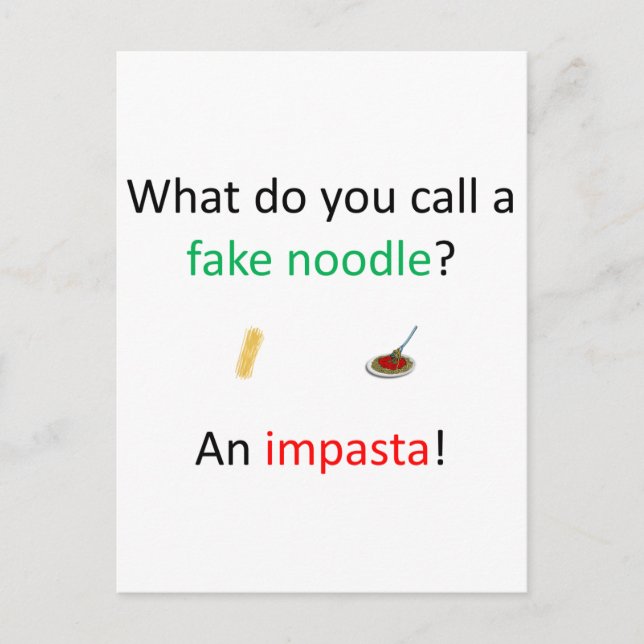 Carte Postale Fake Noodle Joke (Devant)