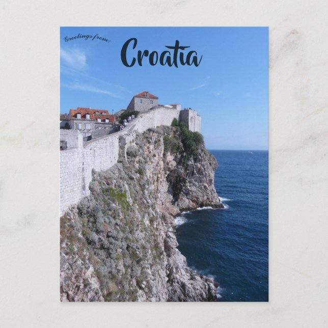 Carte Postale Falaise à Dubrovnik Croatie (Devant)