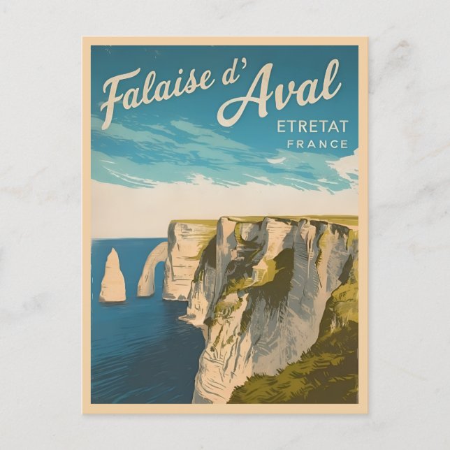 Carte Postale Falaises de l'Étretat France Paysage Voyage Vintag (Devant)