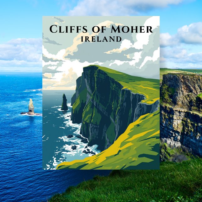 Carte Postale Falaises de Moher Irlande Irlandais Voyage (Cliffs of Moher Ireland Irish Travel Postcard
)