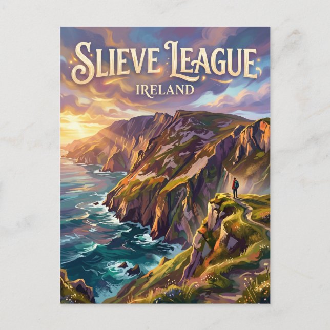 Carte Postale Falaises de Slieve League Irlande (Devant)