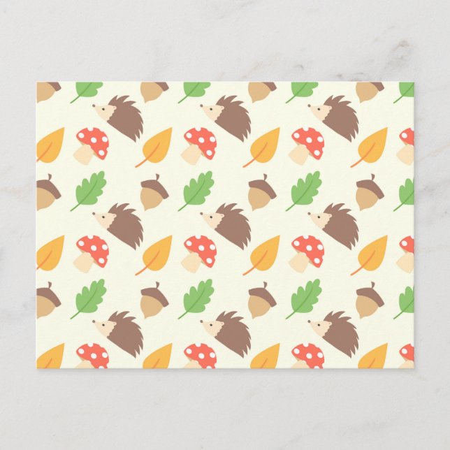 Carte Postale Fall Hedgehog Pattern (Devant)