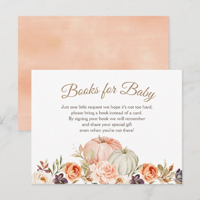 Carte Postale Fall Peach et Green Citrouille Books for Baby (Devant / Derrière)