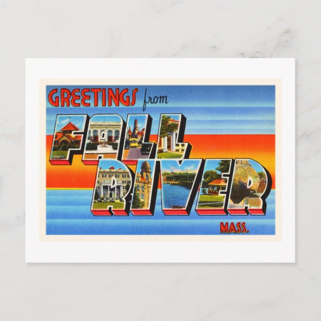 Carte Postale Fall River Massachusetts MA Vieux souvenir de voya (Devant)