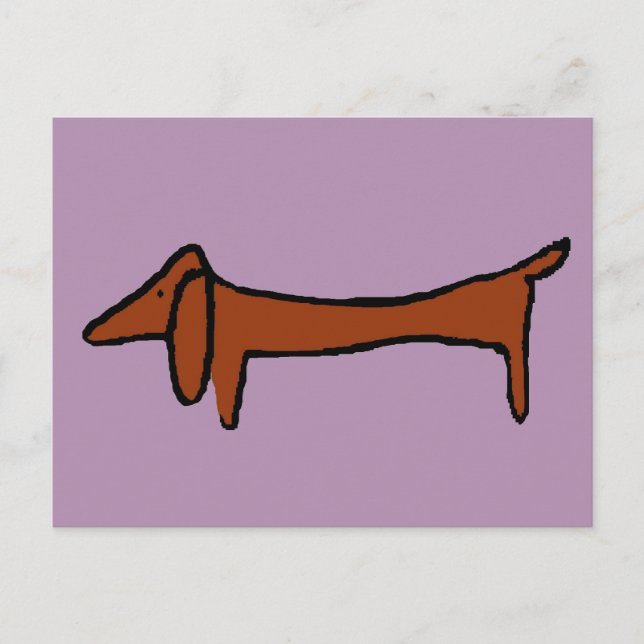 Carte Postale Fameux Dachshund Abstrait (Devant)