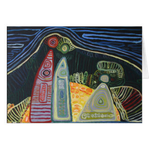 Carte postale Familia Asbtract Art Peinture
