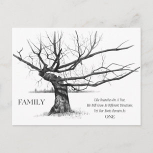 Carte Postale FAMILLE : Art crayon : Arbre Ancien Gnarly : Crava