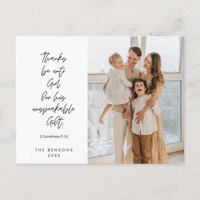 Carte Postale Famille Chrétienne, Joyeux Noël, Photo Religieuse (Devant)