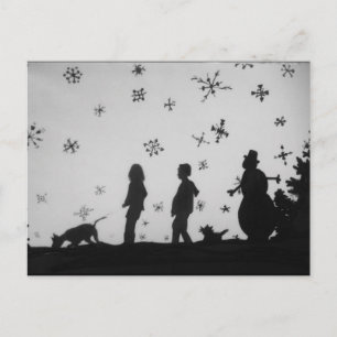 Carte postale "Famille Dans La Neige"