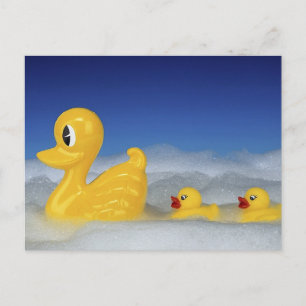 Carte Postale Famille de canards en caoutchouc