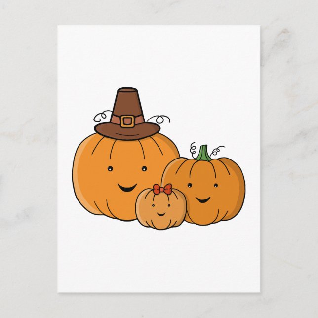 Carte Postale Famille de citrouilles (Devant)