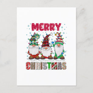 Carte Postale Famille de gnome joyeux Noël Arbre de Noël drôle