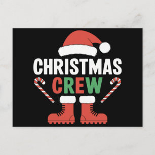 Carte Postale Famille de jumelage Noël Crew Xmas Tree