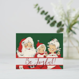 Carte Postale Famille de Père Noël Rétro Milieu de Siècle – Kits