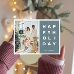 Carte Postale Famille de photos de Noël | Joyeuses vacances Bleu<br><div class="desc">Famille de photos de Noël | Joyeuses vacances Bleues</div>