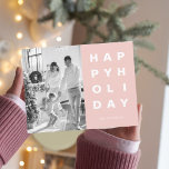 Carte Postale Famille de photos de Noël | Joyeuses vacances rose<br><div class="desc">Famille de photos de Noël | Joyeuses vacances rose</div>