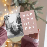 Carte Postale Famille de photos de Noël | Joyeuses vacances rose<br><div class="desc">Famille de photos de Noël | Joyeuses vacances rose</div>