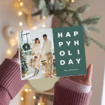Carte Postale Famille de photos de Noël | Joyeuses vacances vert<br><div class="desc">Famille de photos de Noël | Joyeuses vacances vertes</div>