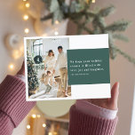 Carte Postale Famille de photos Noël Deux | Green Happy Holiday<br><div class="desc">Famille de photos Noël Deux | Green Happy Holiday</div>