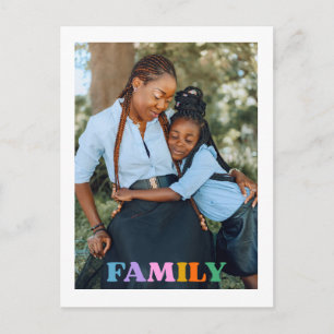 Carte Postale Famille de typographie photo moderne simple