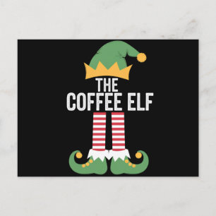 Carte Postale Famille d'elfes du café Groupe de Noël assorti