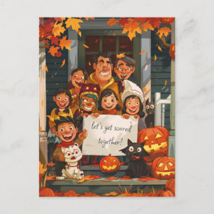 Carte Postale Famille déplaisant Halloween